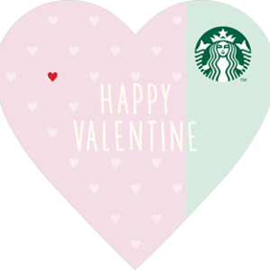 2017韓國星巴克情人節心型隨行卡（一套三張）