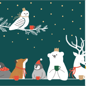 2019韓國星巴克聖誕節動物隨行卡