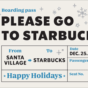 2020韓國星巴克聖誕節機票隨行卡